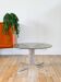 Round coffee table in smoked glass and chrome, star base, design, 1970.