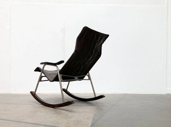 Fauteuil à bascule pliant space age japonais du milieu du siècle par Takeshi Nii, années 1960