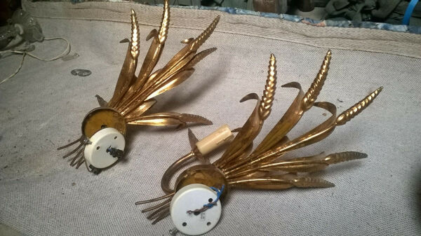Paire d'appliques ''épi de blé