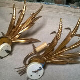 Pair of "wheat ear" wall light