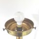 Brass brasserie floor lamp with opaline glass globe