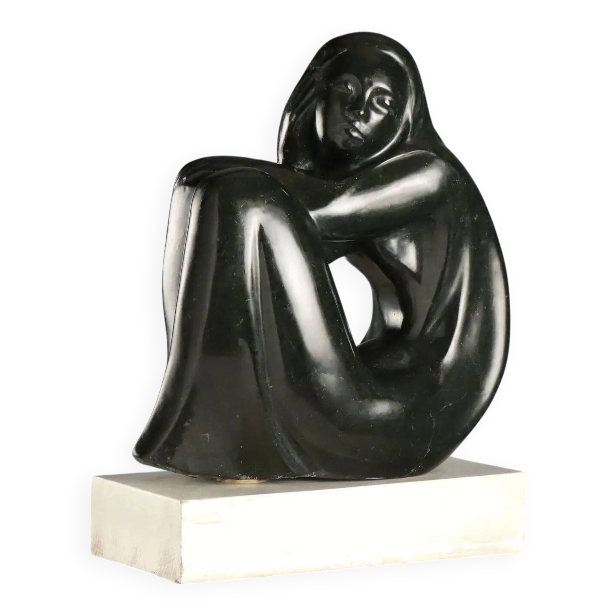 Modern female nude in marble by Vittorio Gagliano, Italy, 1970s.