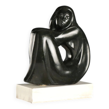 Modern female nude in marble by Vittorio Gagliano, Italy, 1970s.