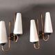 Pair of sconces in black metal and gilded brass 1960 Vintage.