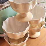 Pale yellow ceramic dessert cups