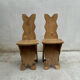 Paire chaises pin brutaliste