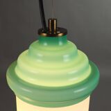Original vintage glass and aluminum lamp from Italy, dating from the 1960s