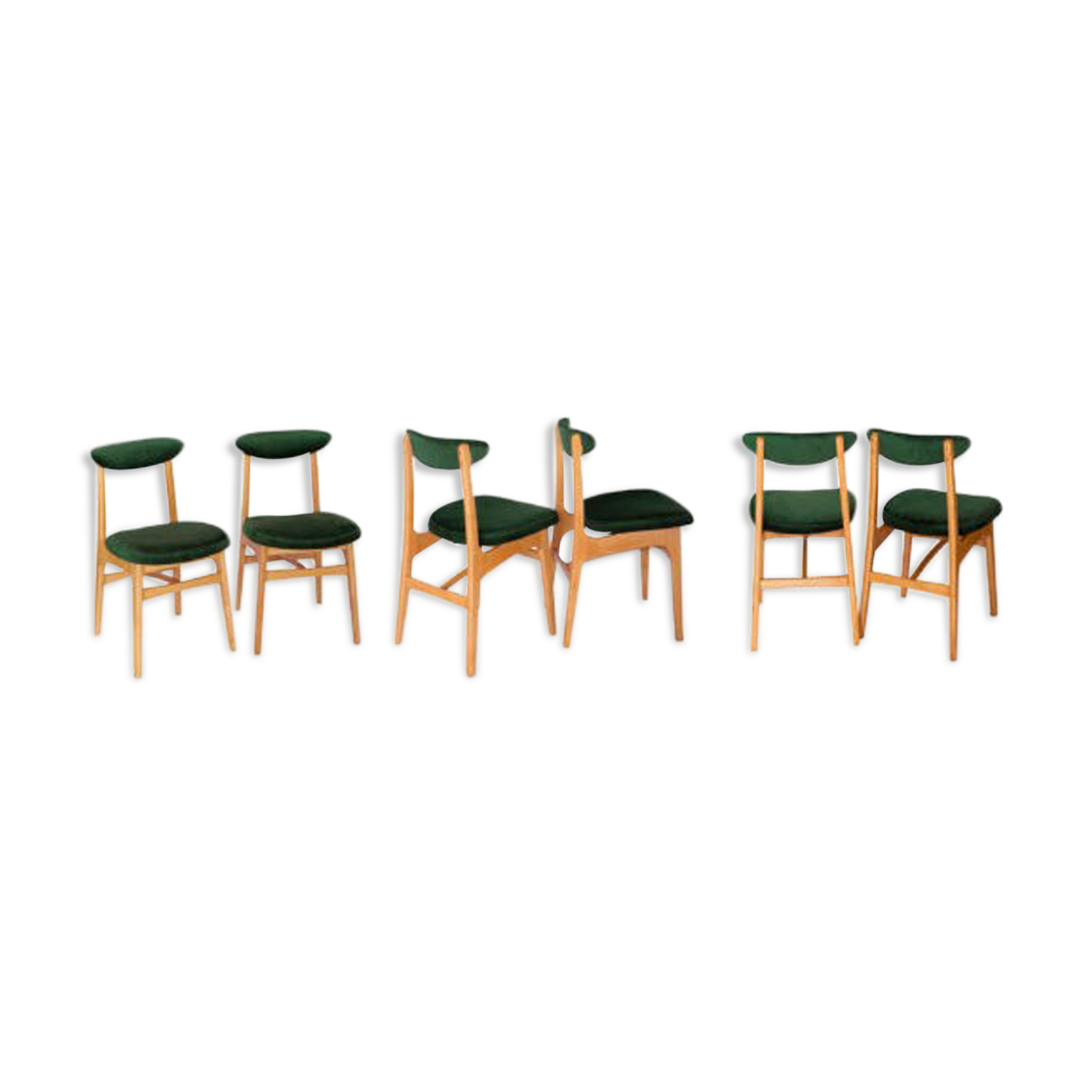 Set of 6 chairs retapissees