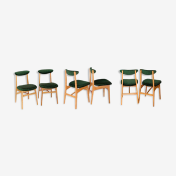 Set of 6 chairs retapissees