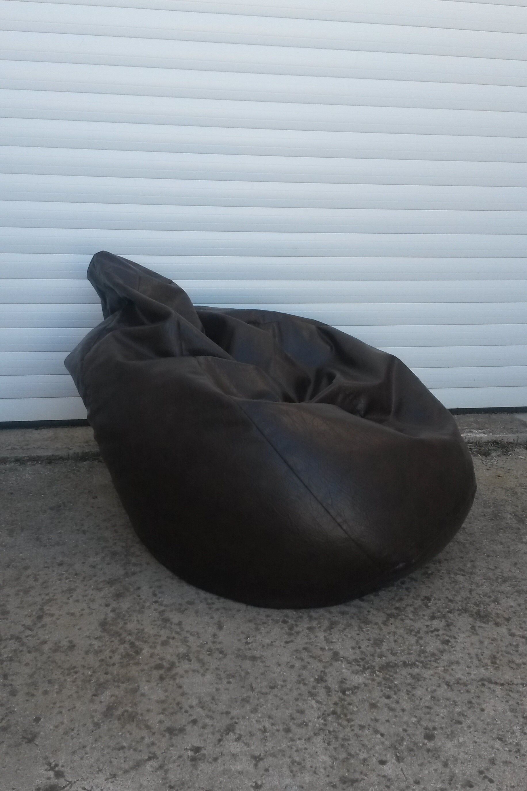 Vintage skaï pouffe