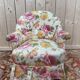 Fauteuil crapaud Napoléon III tissu fleuri