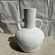 Large handcrafted terracotta vase painted white with double handles H40 D30