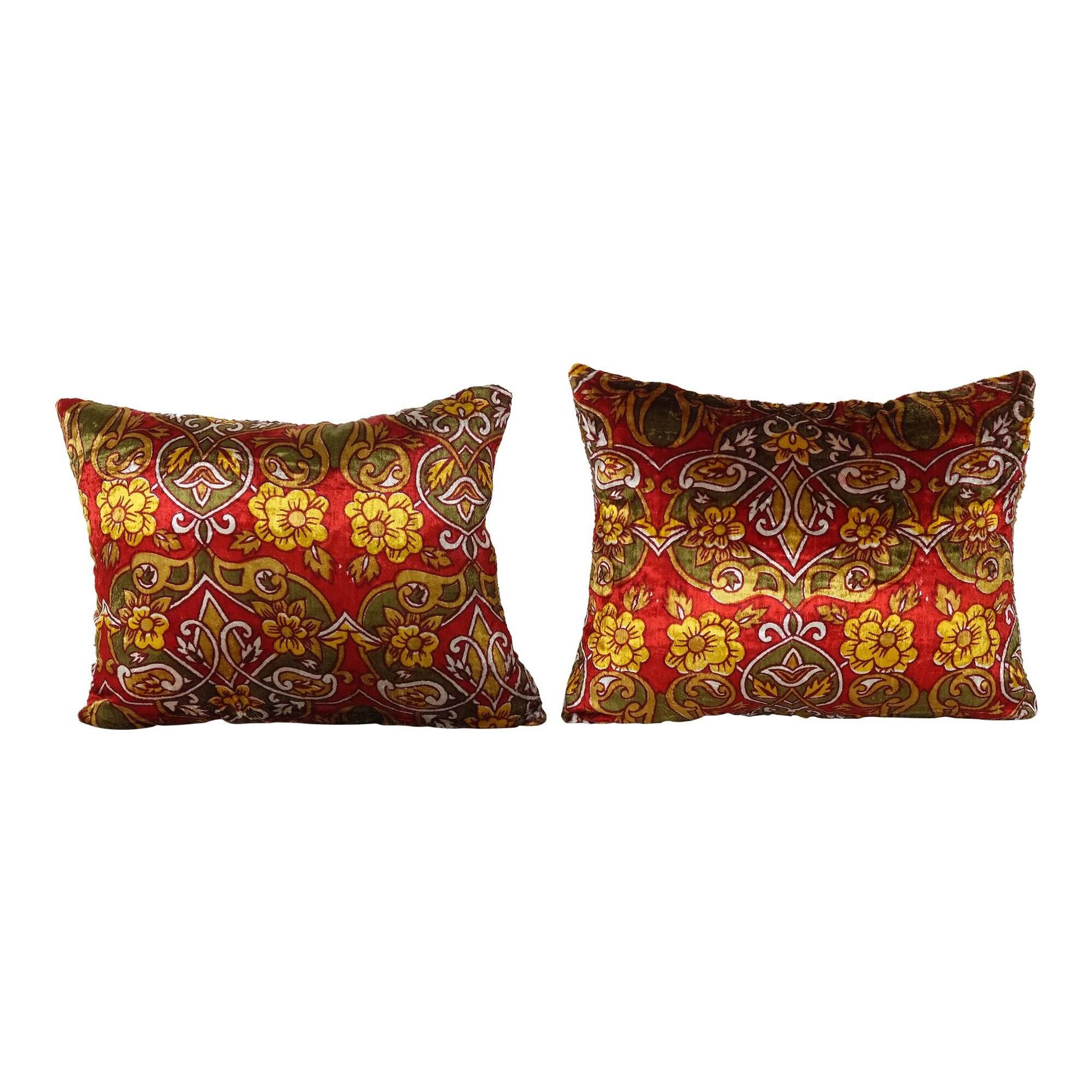 Set of 2 vintage velvet cushion covers 46x56 cm