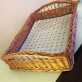 Rectangular wicker tray, vintage 60-70s