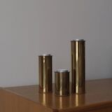 3 brutalist brass candle holders from Staffan Englesson AB | Sweden | 1970s