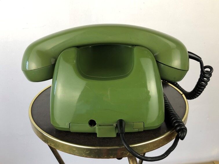 Green phone with vintage dial from the 70s