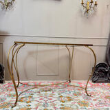 Golden wrought iron console table circa 1950