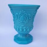 Vintage Portieux Vallerysthal Vase Opaline Blue