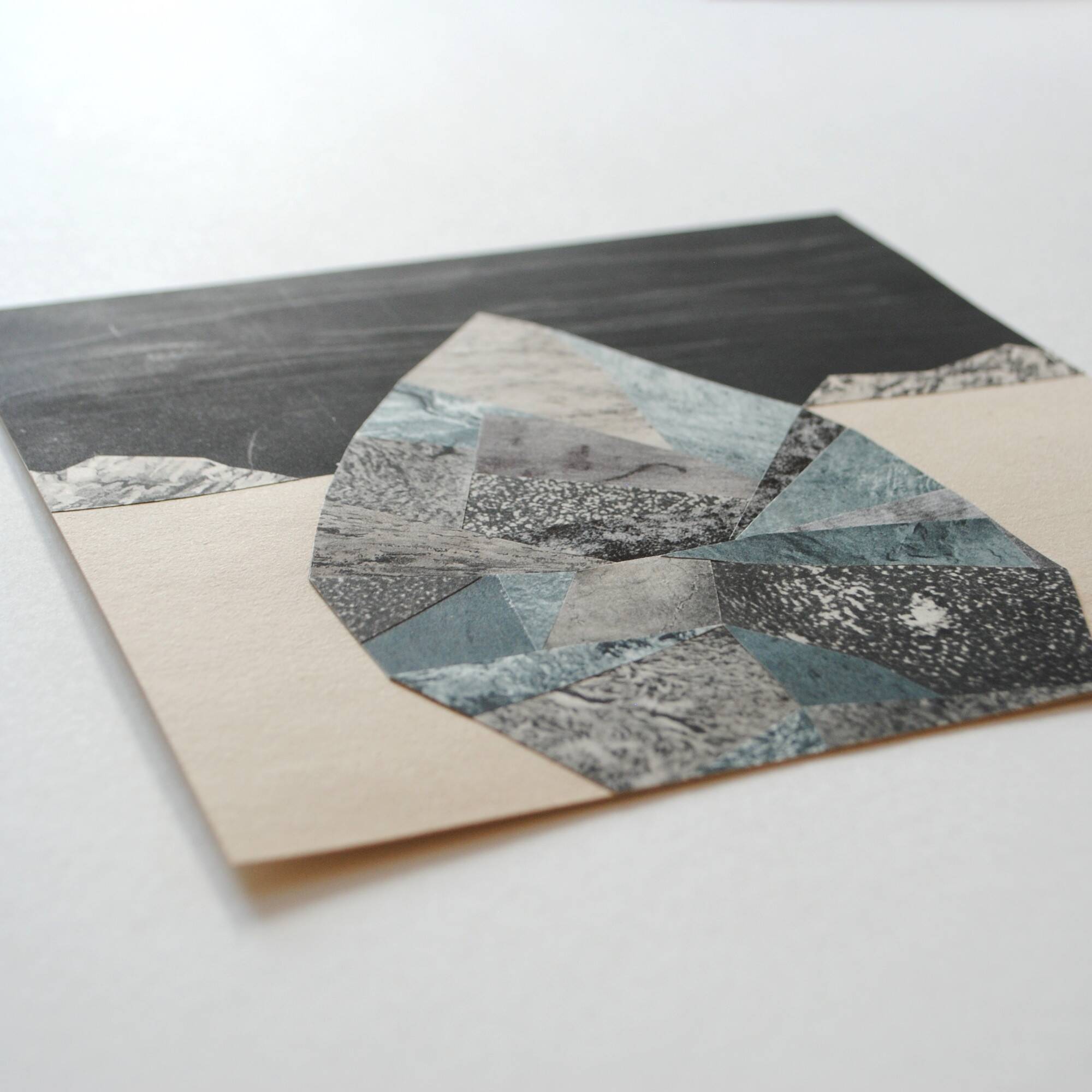 Collage on paper • mineralogy iv