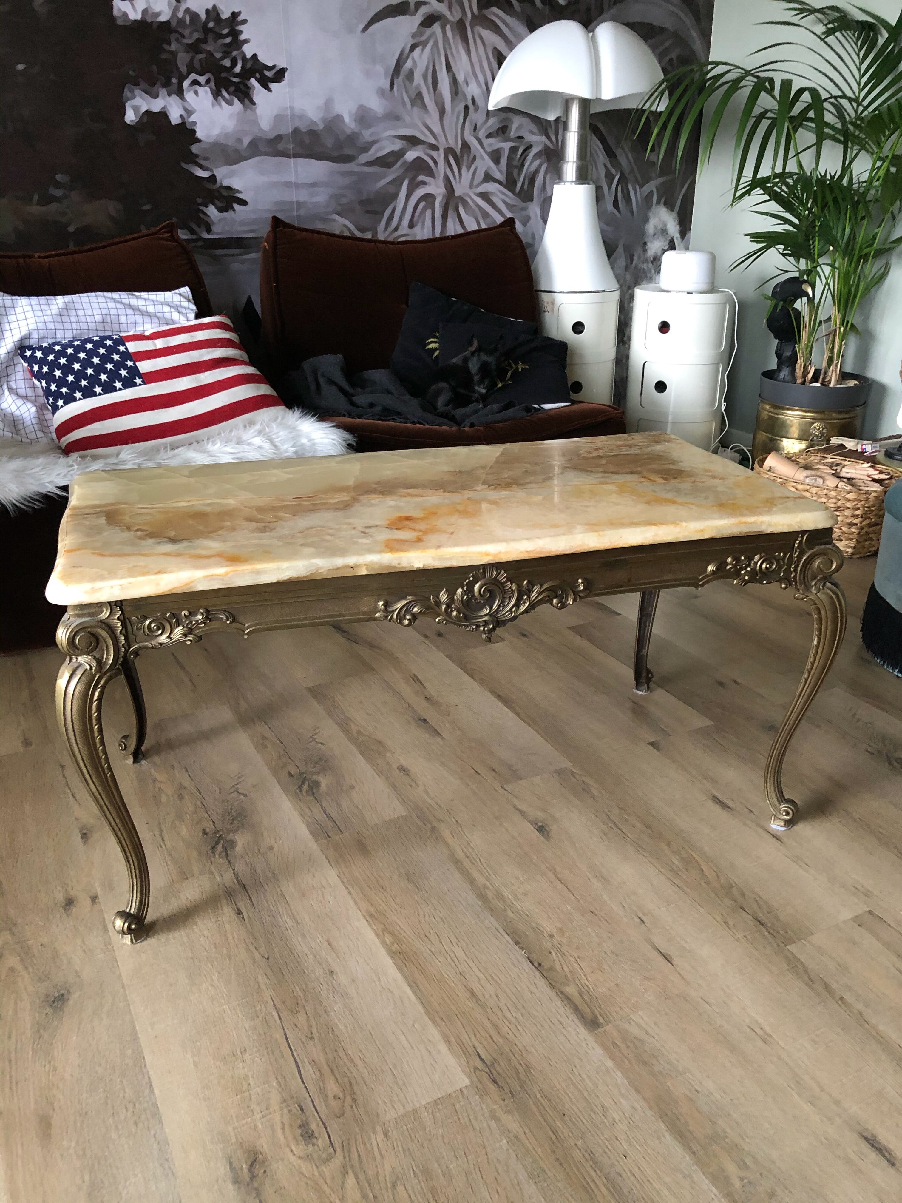 Marble and gold coffee table