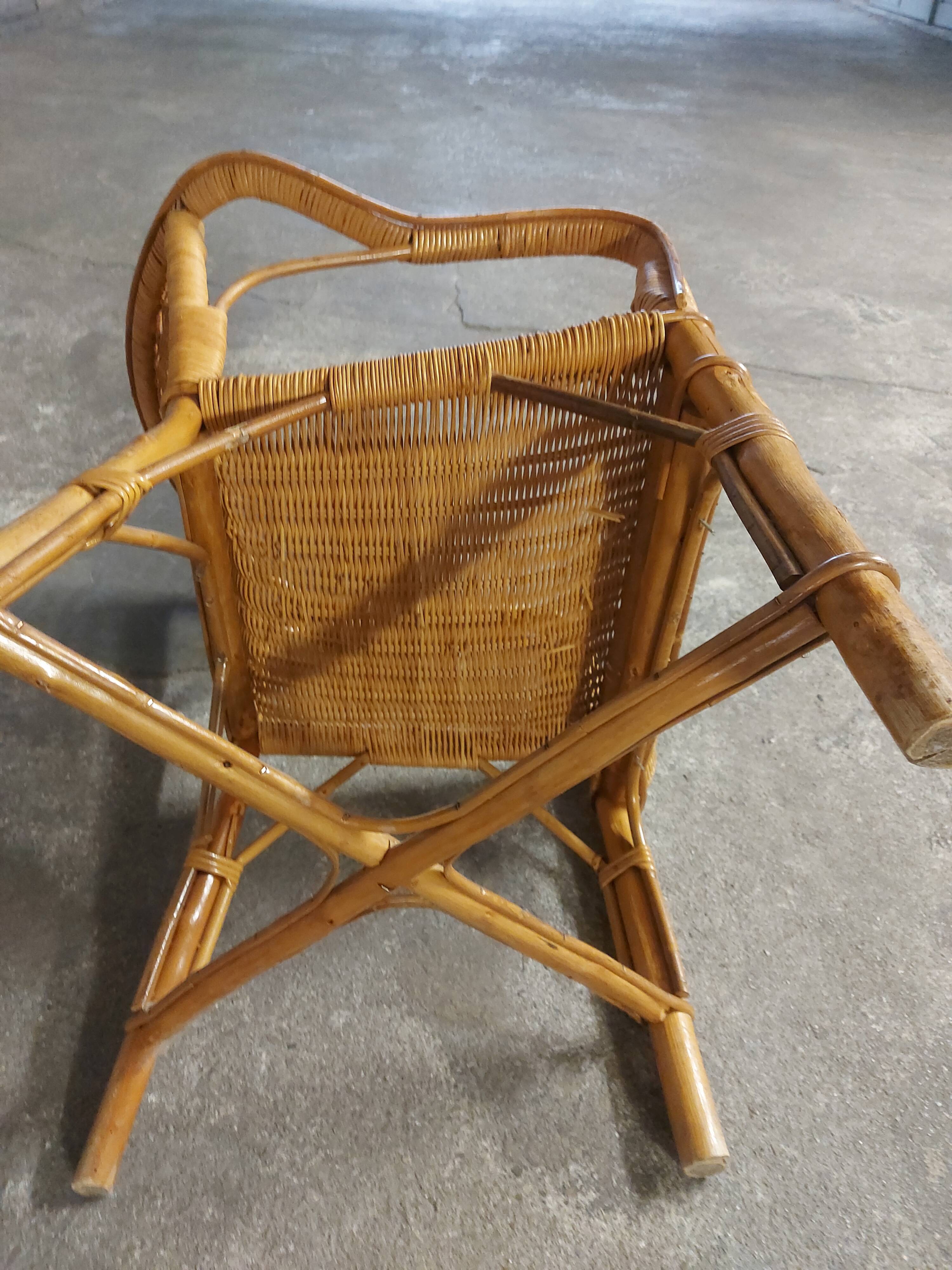 Vintage rattan armchair