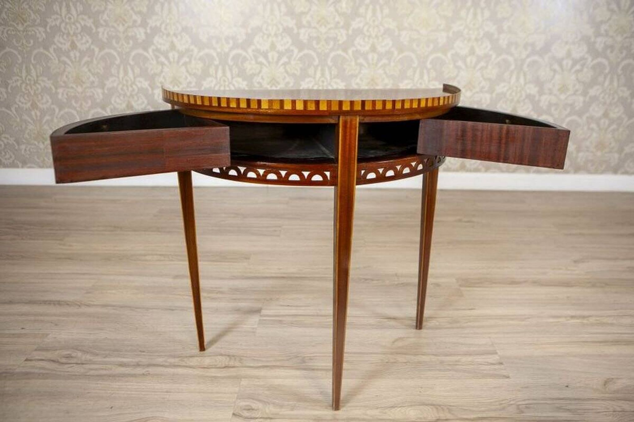 Semi-Circular Mahogany Wall Table, Early 20th Century