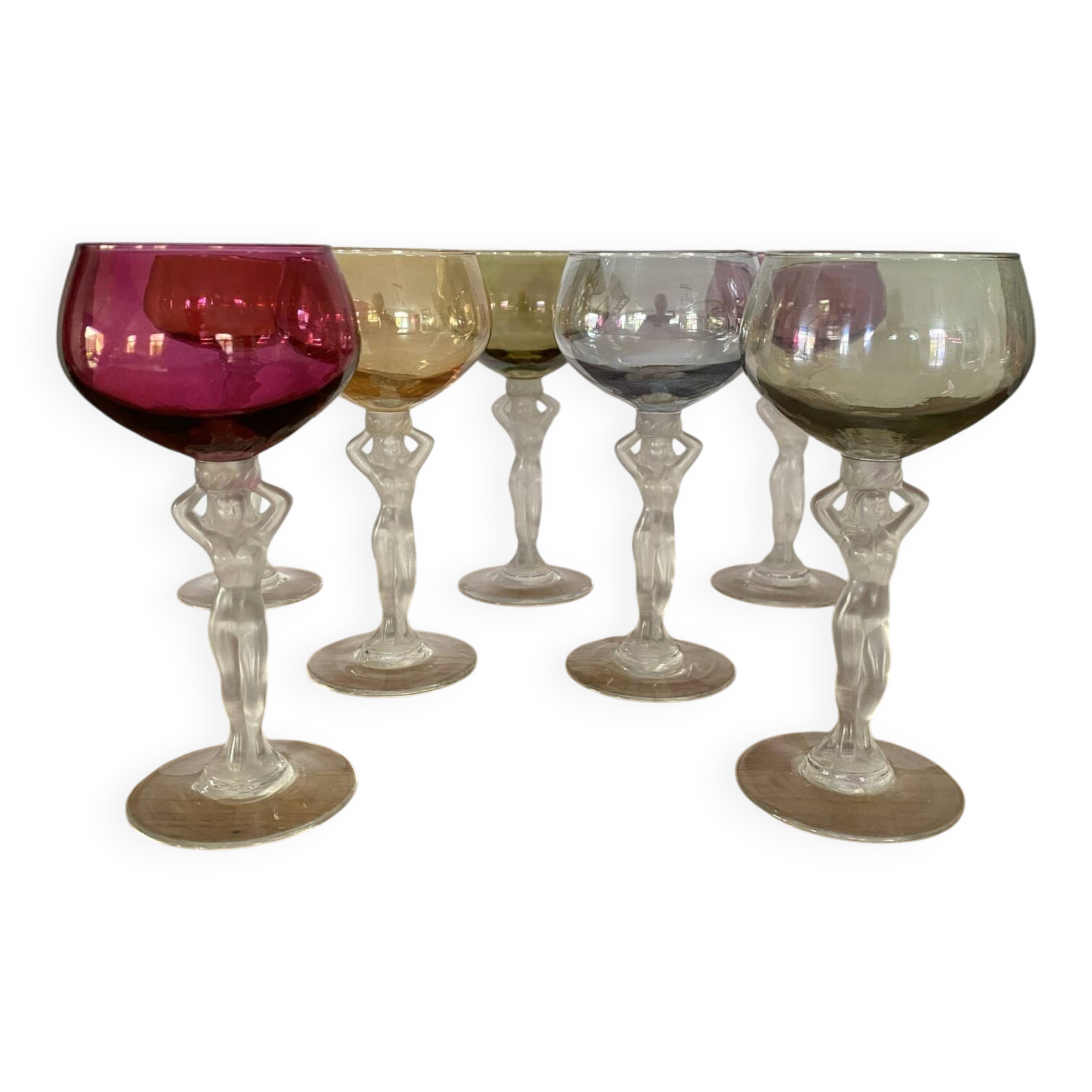 7 crystal wine glasses from Bayel model Venus