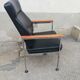 Fauteuil vintage cuir et teck