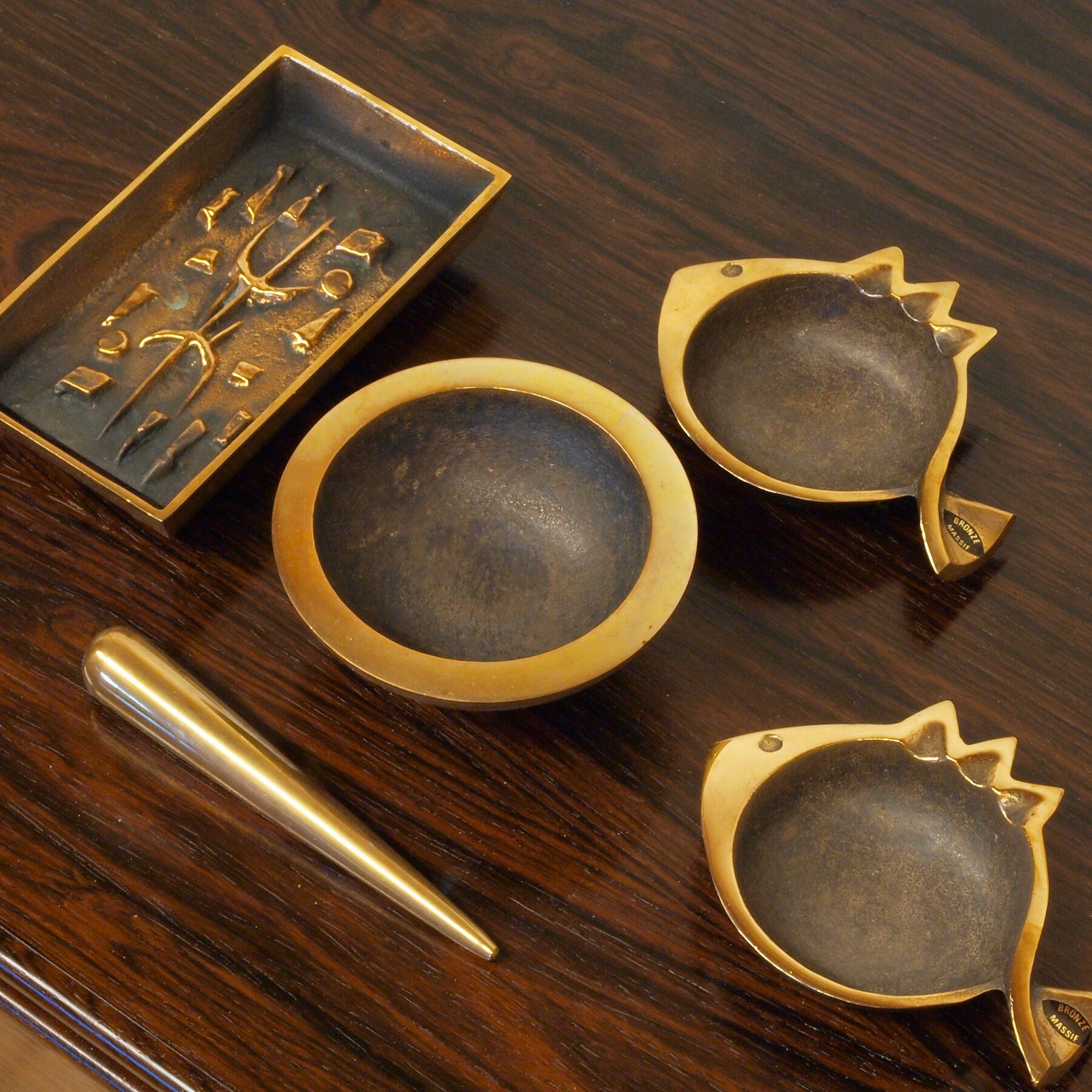 Jacques Lauterbach's bronze pestle ashtray, 1960s