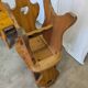 Vintage Alpine Wooden Chairs (Set of 4) Heart Cut-Out