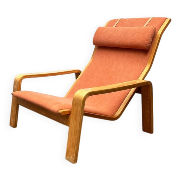 Fauteuil lounge Pulkka moderne du milieu du siècle par Ilmari Lappalainen pour Asko, années 1960