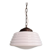 Art Deco suspension in white opaline, 1920s-30s