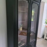 Old black Napoleon III display case, dresser, cabinet of curiosities, storage unit