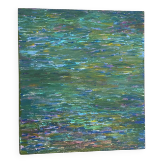 Green abstract painting