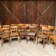 Series of 20 vintage mismatched bentwood bistro chairs