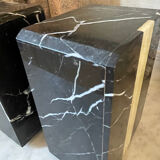pair of Art Deco bookends in black marble and onyx