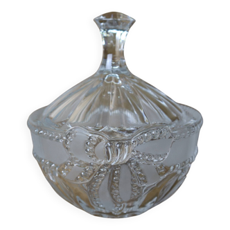 Lead crystal bow relief candy box made in Germany