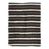 Tapis kilim vintage turc Oushak fait à la main en laine et coton marron 130x181