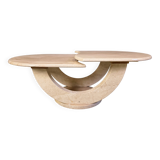 Vintage two tier travertine coffee table, 1970s