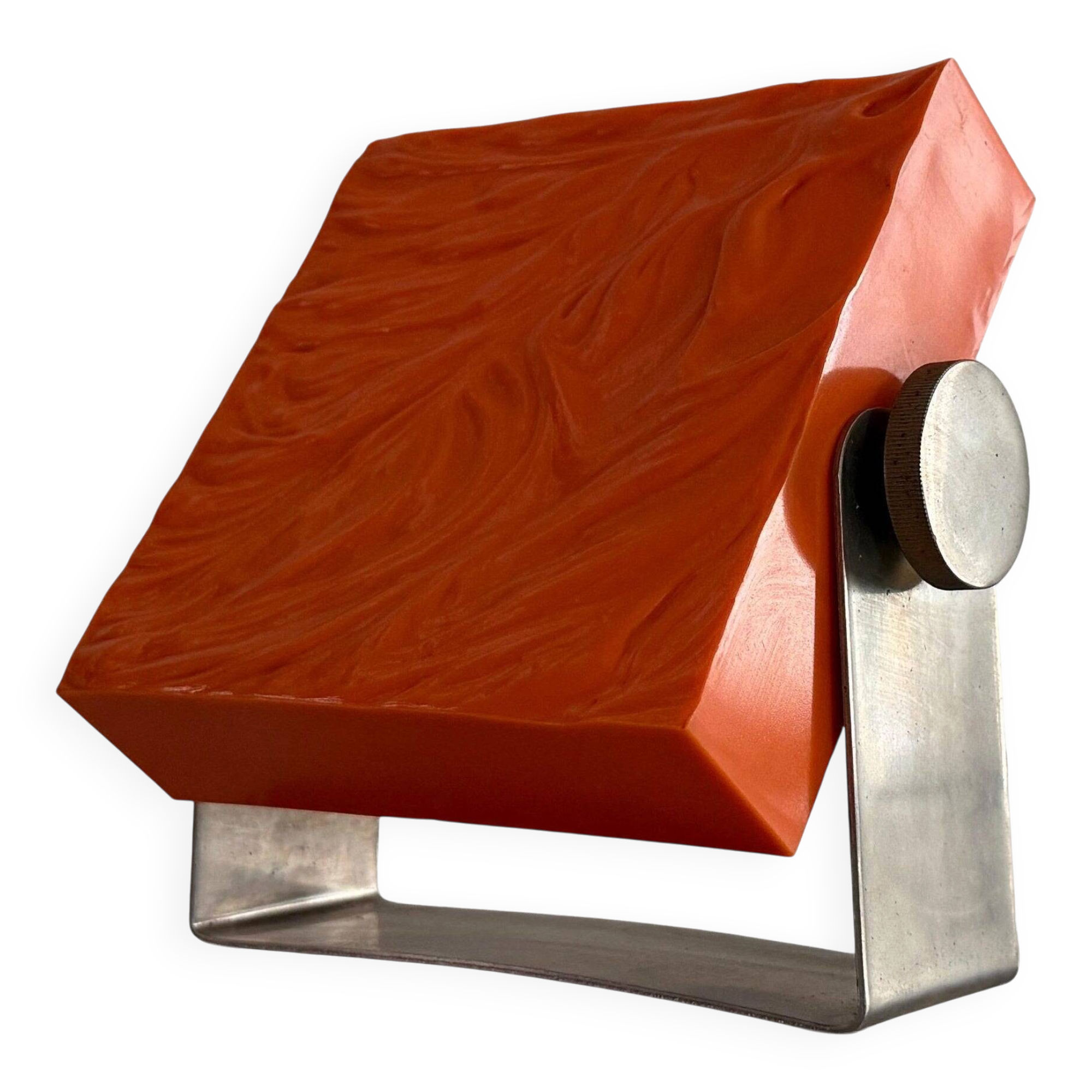Orange Pop Art ambient night lamp in plexiglass by Uwe Mersch Design, 1970s, Germany.