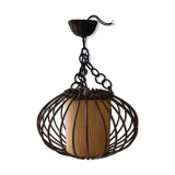 Vintage wicker pendant lamp