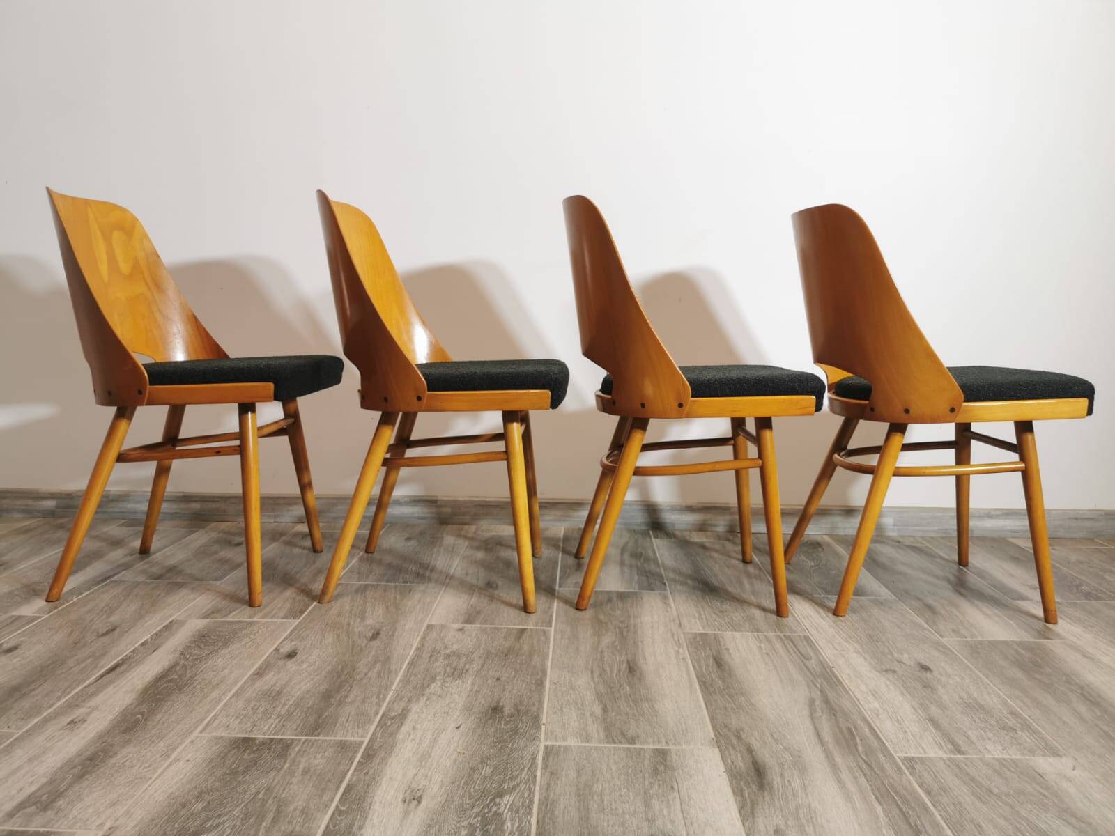 Dining chairs by radomir hoffman for ton, 1950s, set of 4