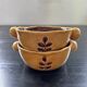 Pair of bowls with floral decoration