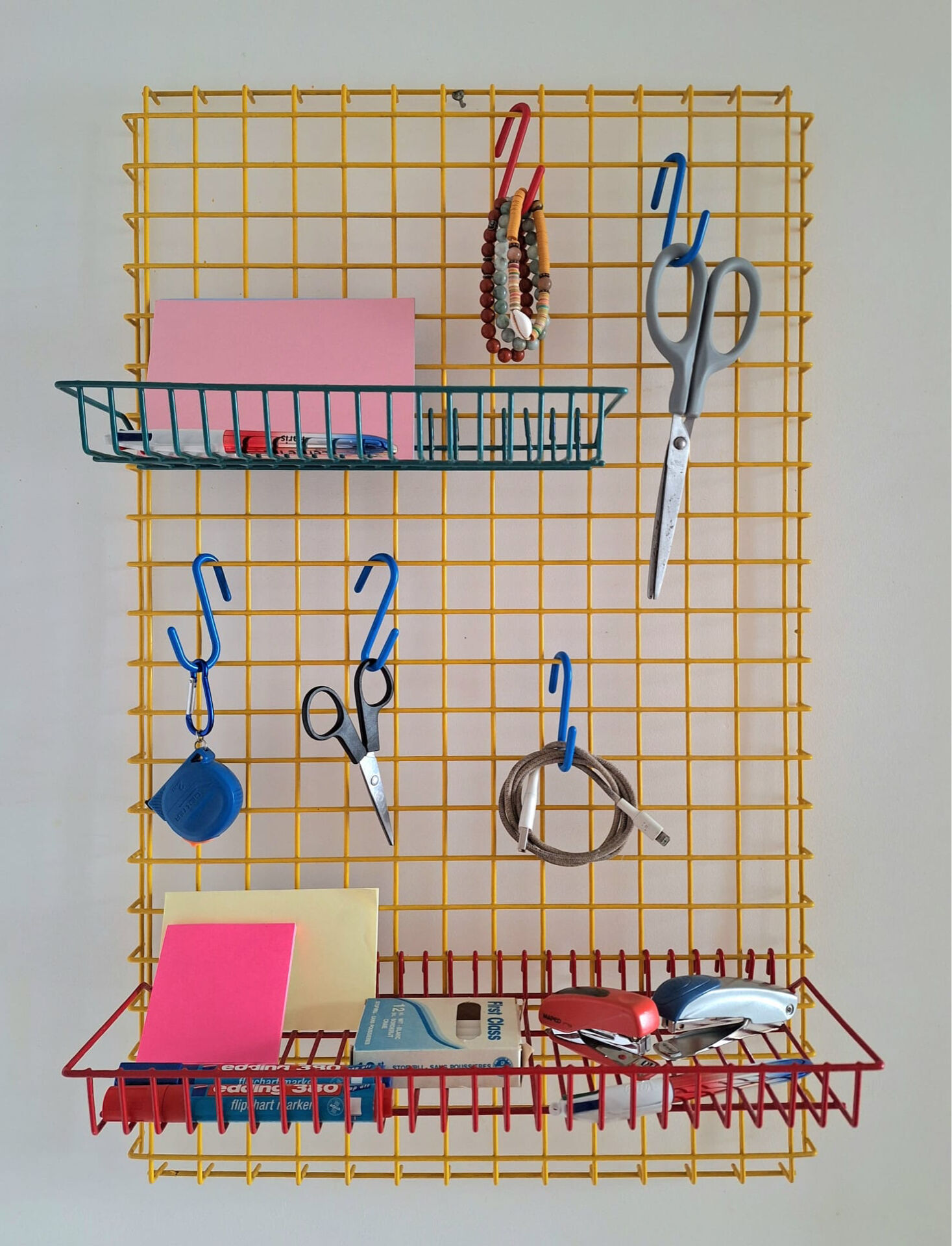 Vintage organiser, storage grid, wall cabinet