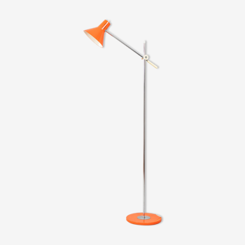 Lampadaire vintage orange, années 1970, France