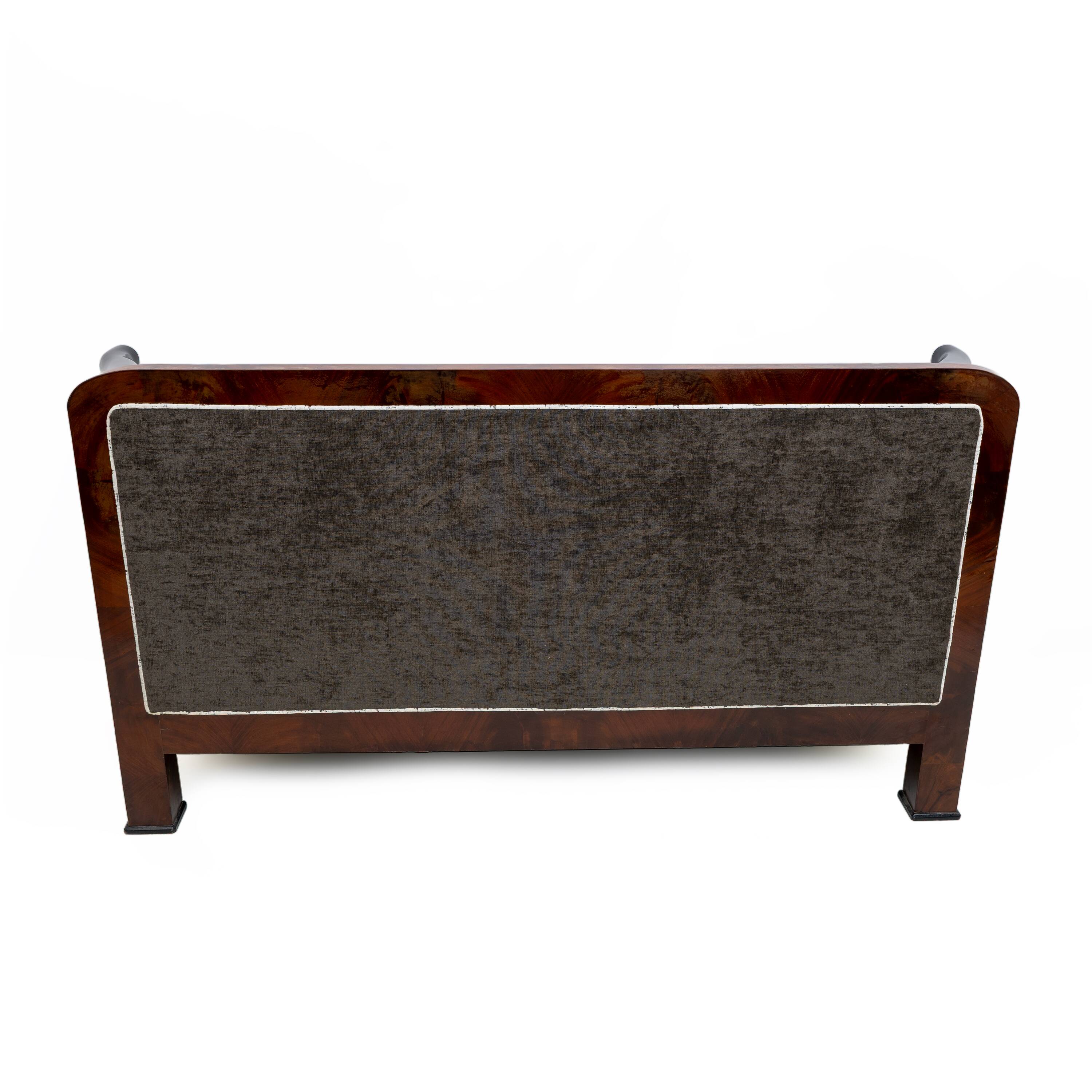 19th Century Biedermeier Mahogany Feather Two Armchairs and Sofa, Vienna