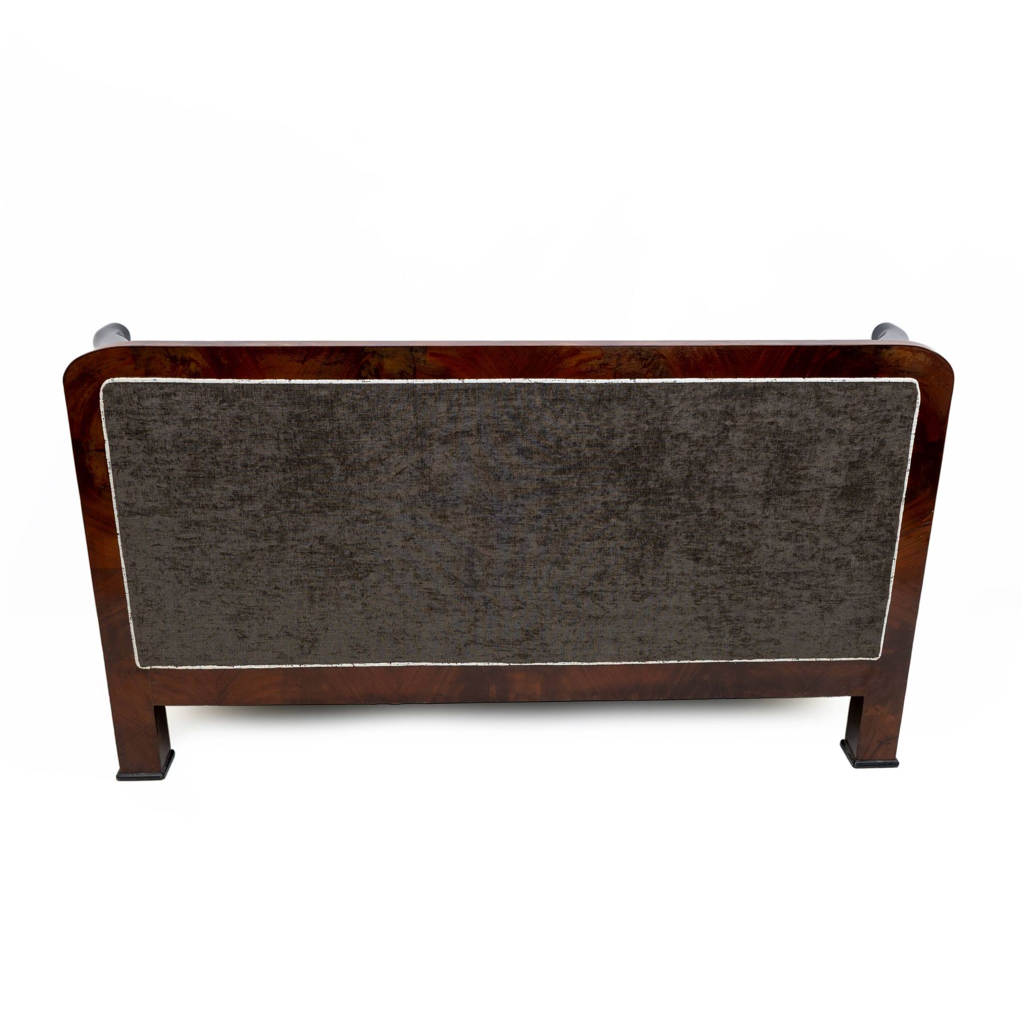 19th Century Biedermeier Mahogany Feather Two Armchairs and Sofa, Vienna