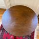 Tripod side table in wood - brutalist style