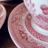 Set of 5 tea cups in English earthenware