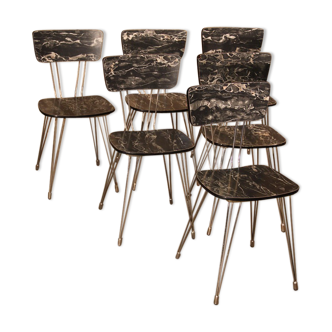Lot of 6 chairs formica trample Eiffel